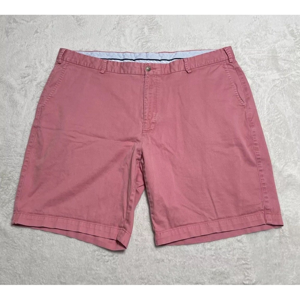 Peter Millar Golf Shorts Men's 40 Coral Pink Flat Front Pima Cotton Chino